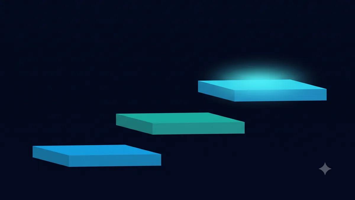 Illustration: a sequence of steps ascending from left to right.