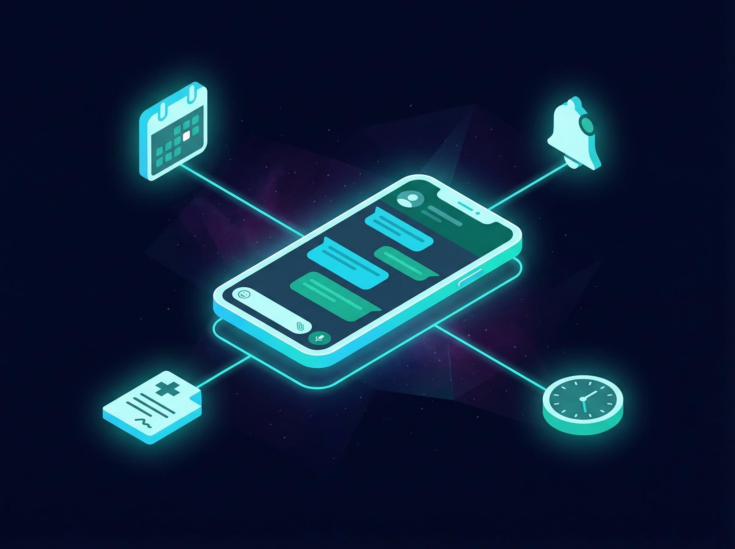 WhatsApp AI chatbot flow illustration